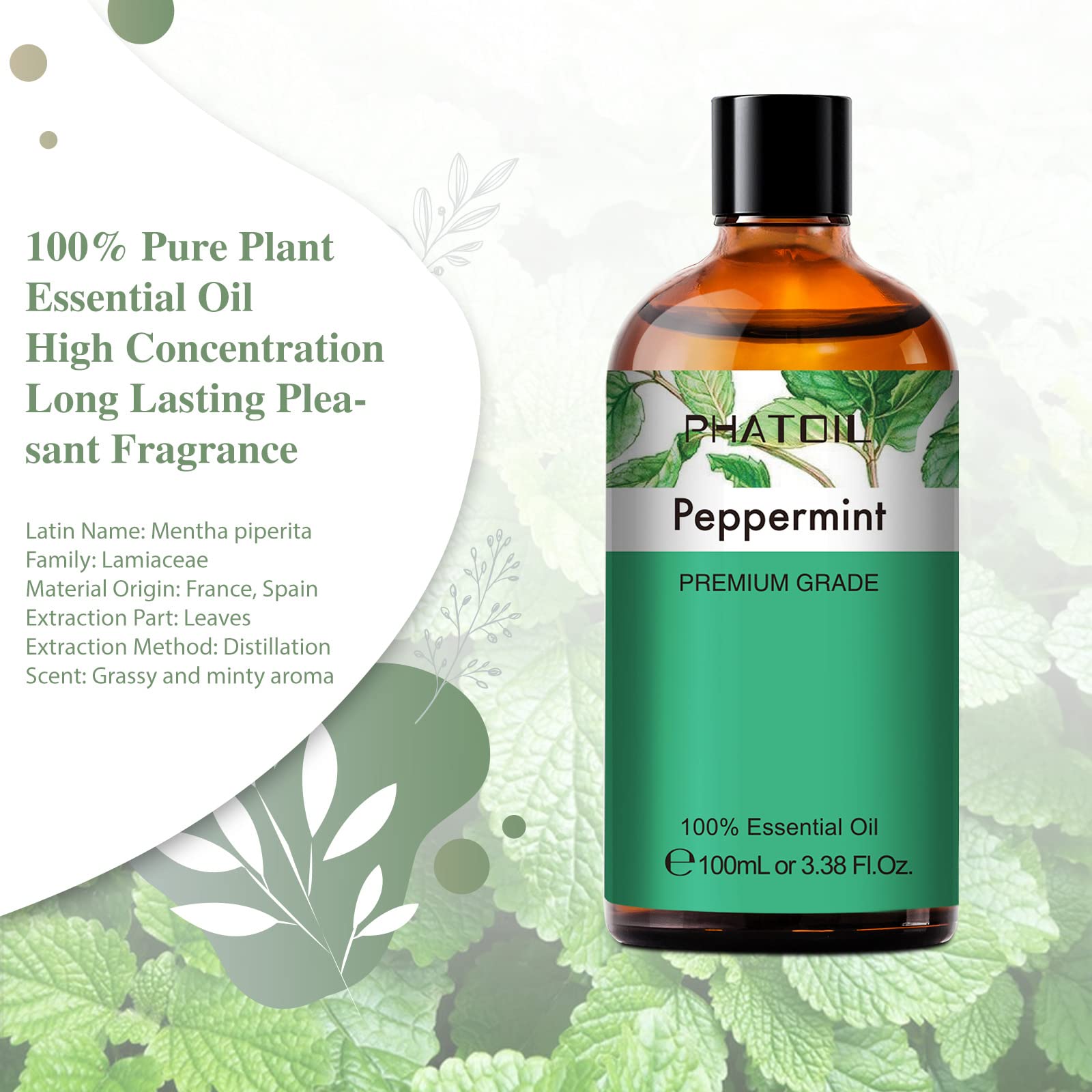 Amazon | PHATOIL 天然100% エッセンシャルオイル ペパーミント 100ml
